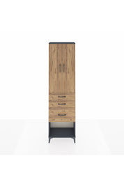 Arges Dolap 2 Raflı 3 Çekmeceli Tek Askılı 60x30x221 Antrasit-Çam