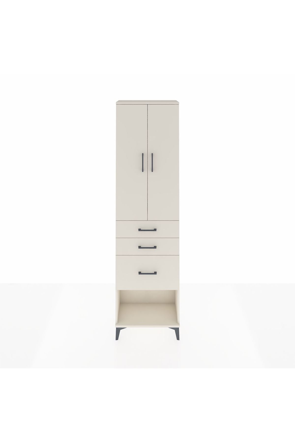 Arges Dolap 3 Raflı 3 Çekmeceli 2 Kapaklı 60x30x221 Aytaşı-Aytaşı