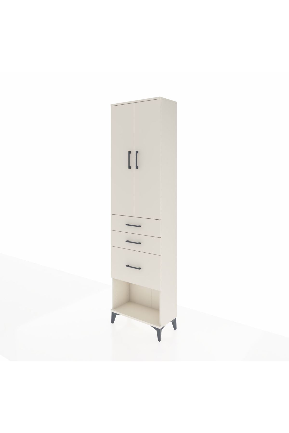 Arges Dolap 3 Raflı 3 Çekmeceli 2 Kapaklı 60x30x221 Aytaşı-Aytaşı