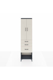 Arges Dolap 3 Raflı 3 Çekmeceli 2 Kapaklı 60x30x221 Antrasit-Aytaşı