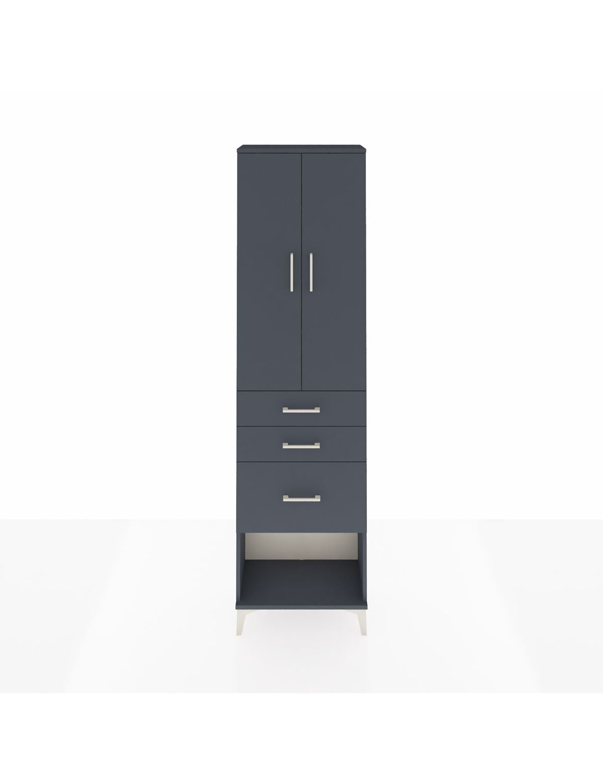 Arges Dolap 3 Raflı 3 Çekmeceli 2 Kapaklı 60x30x221 Antrasit-Antrasit