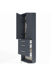 Arges Dolap 3 Raflı 3 Çekmeceli 2 Kapaklı 60x30x221 Antrasit-Antrasit