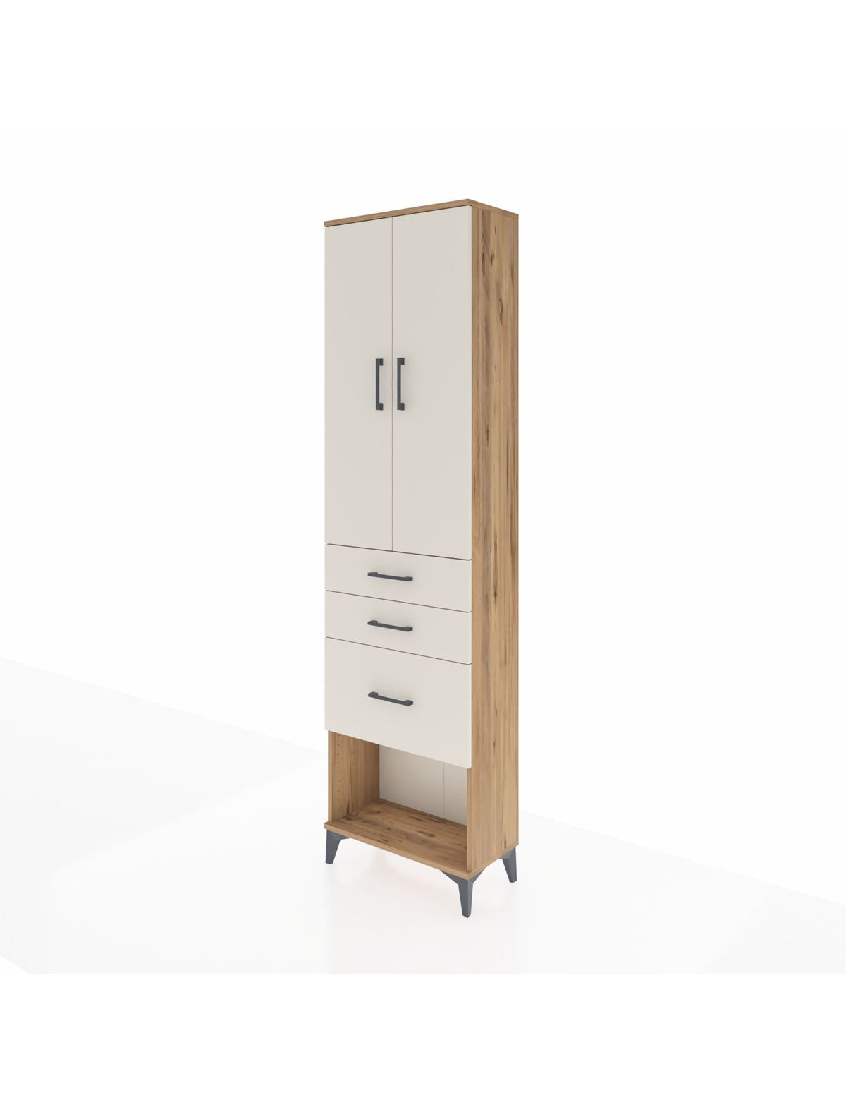 Arges Dolap 3 Raflı 3 Çekmeceli 2 Kapaklı 60x30x221 - S29M158V7A