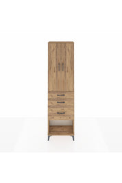 Arges Dolap 3 Raflı 3 Çekmeceli 2 Kapaklı 60x30x221 Çam-Çam