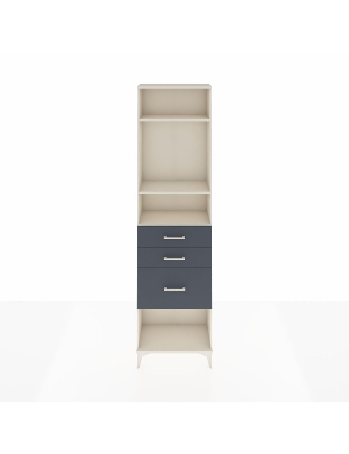 Arges Dolap 3 Raflı 3 Çekmeceli 60x30x221 Aytaşı-Antrasit