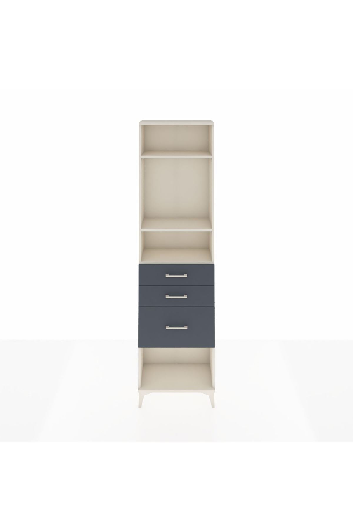 Arges Dolap 3 Raflı 3 Çekmeceli 60x30x221 Aytaşı-Antrasit