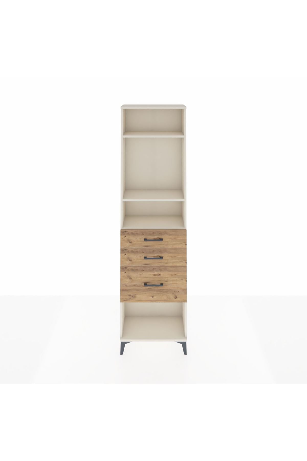 Arges Dolap 3 Raflı 3 Çekmeceli 60x30x221 Aytaşı-Çam