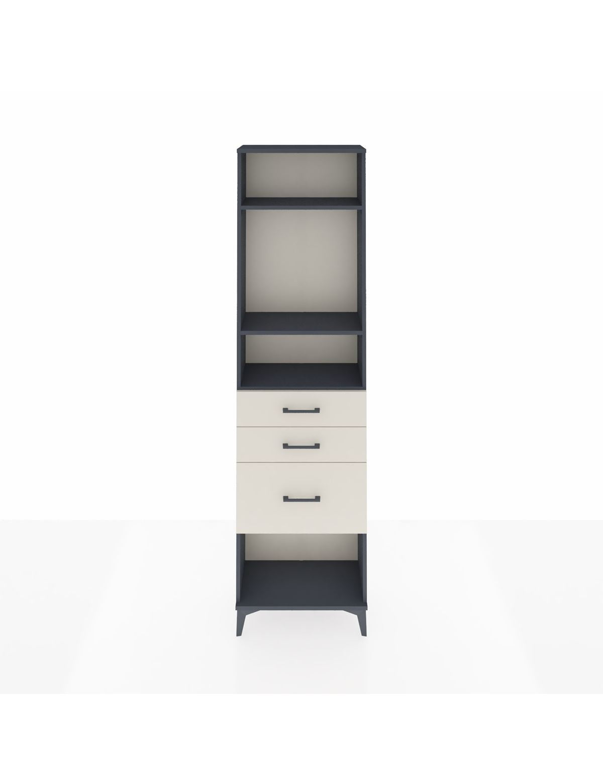 Arges Dolap 3 Raflı 3 Çekmeceli 60x30x221 Antrasit-Aytaşı