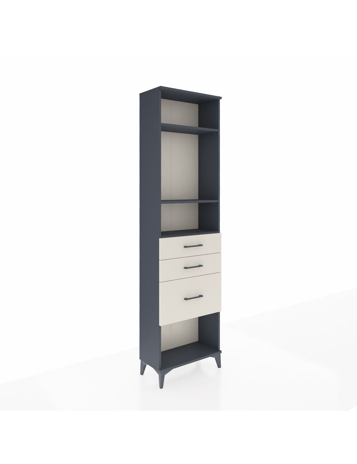 Arges Dolap 3 Raflı 3 Çekmeceli 60x30x221 Antrasit-Aytaşı