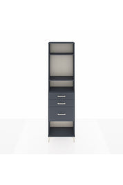 Arges Dolap 3 Raflı 3 Çekmeceli 60x30x221 Antrasit-Antrasit