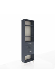 Arges Dolap 3 Raflı 3 Çekmeceli 60x30x221 Antrasit-Antrasit