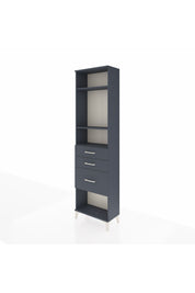 Arges Dolap 3 Raflı 3 Çekmeceli 60x30x221 Antrasit-Antrasit