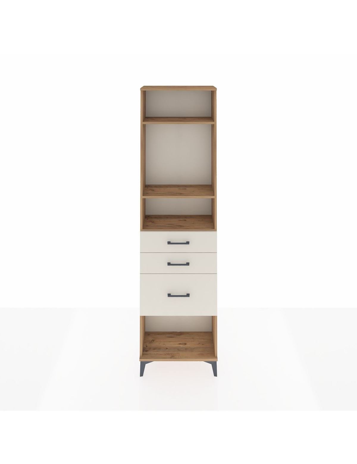 Arges Dolap 3 Raflı 3 Çekmeceli 60x30x221 Çam-Aytaşı