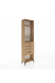 Arges Dolap 3 Raflı 3 Çekmeceli 60x30x221 Çam-Çam