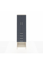 Arges Dolap 2 Raflı 4 Çekmeceli Tek Askılı 60x30x221 Aytaşı-Antrasit