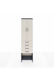 Arges Dolap 2 Raflı 4 Çekmeceli Tek Askılı 60x30x221 Antrasit-Aytaşı