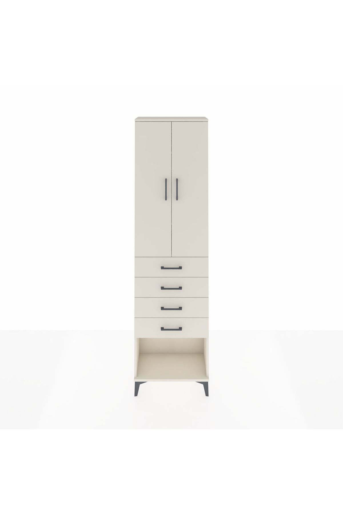 Arges Dolap 3 Raflı 4 Çekmeceli 2 Kapaklı 60x30x221 Aytaşı-Aytaşı