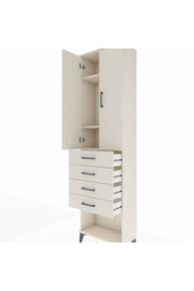 Arges Dolap 3 Raflı 4 Çekmeceli 2 Kapaklı 60x30x221 Aytaşı-Aytaşı