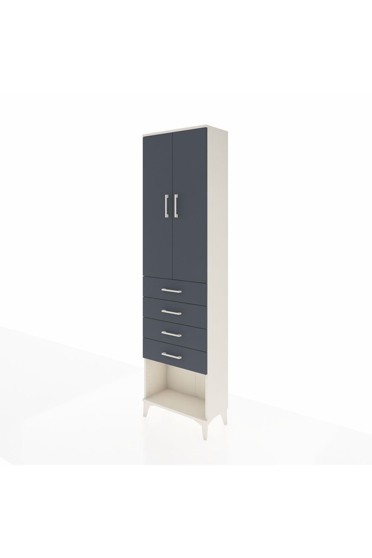 Arges Dolap 3 Raflı 4 Çekmeceli 2 Kapaklı 60x30x221 - S29M161V2A