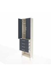 Arges Dolap 3 Raflı 4 Çekmeceli 2 Kapaklı 60x30x221 - S29M161V2A