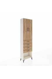 Arges Dolap 3 Raflı 4 Çekmeceli 2 Kapaklı 60x30x221 Aytaşı-Çam