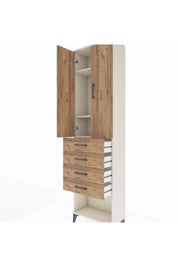 Arges Dolap 3 Raflı 4 Çekmeceli 2 Kapaklı 60x30x221 - S29M161V3A