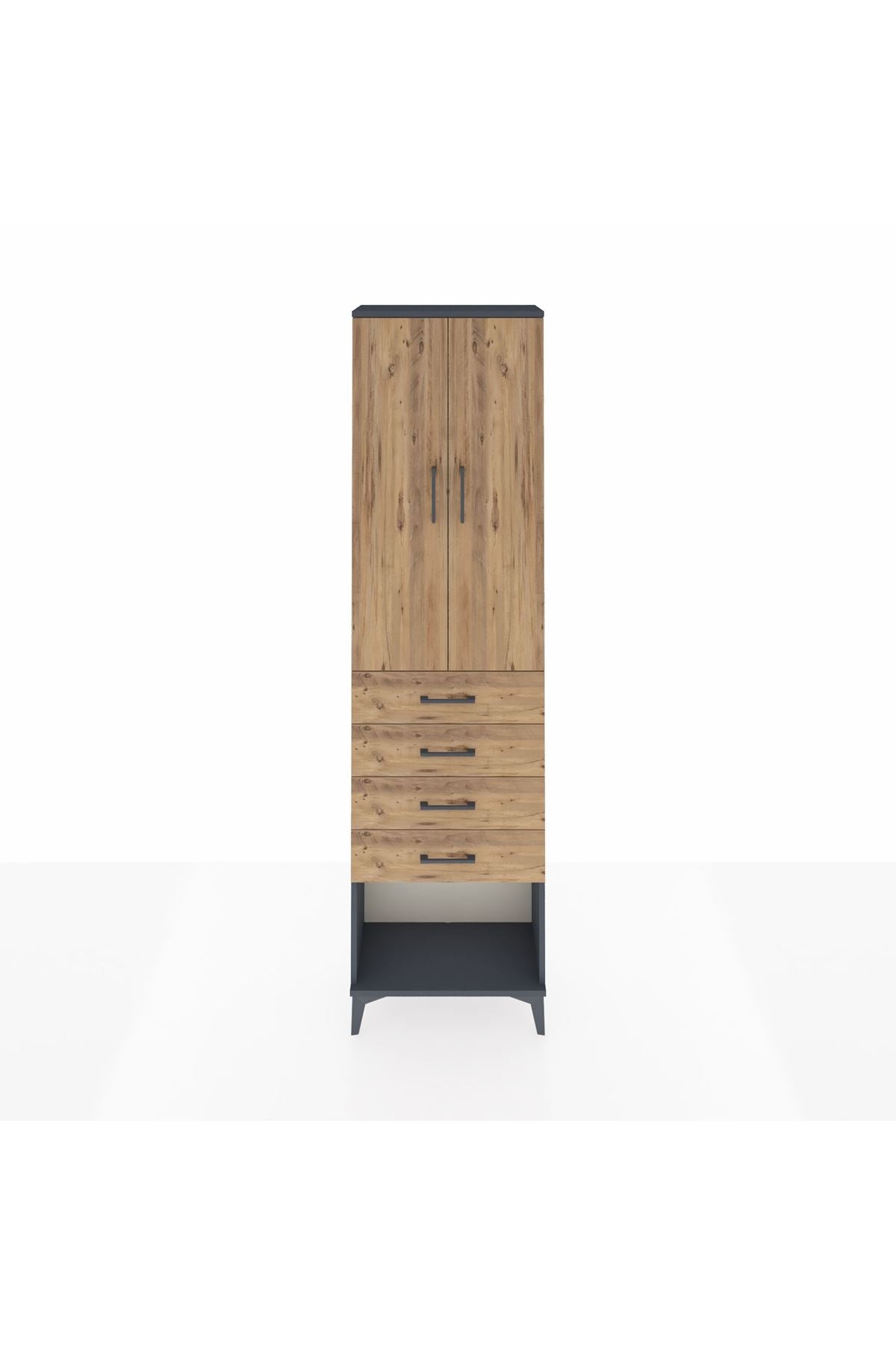 Arges Dolap 3 Raflı 4 Çekmeceli 2 Kapaklı 60x30x221 - S29M161V6A