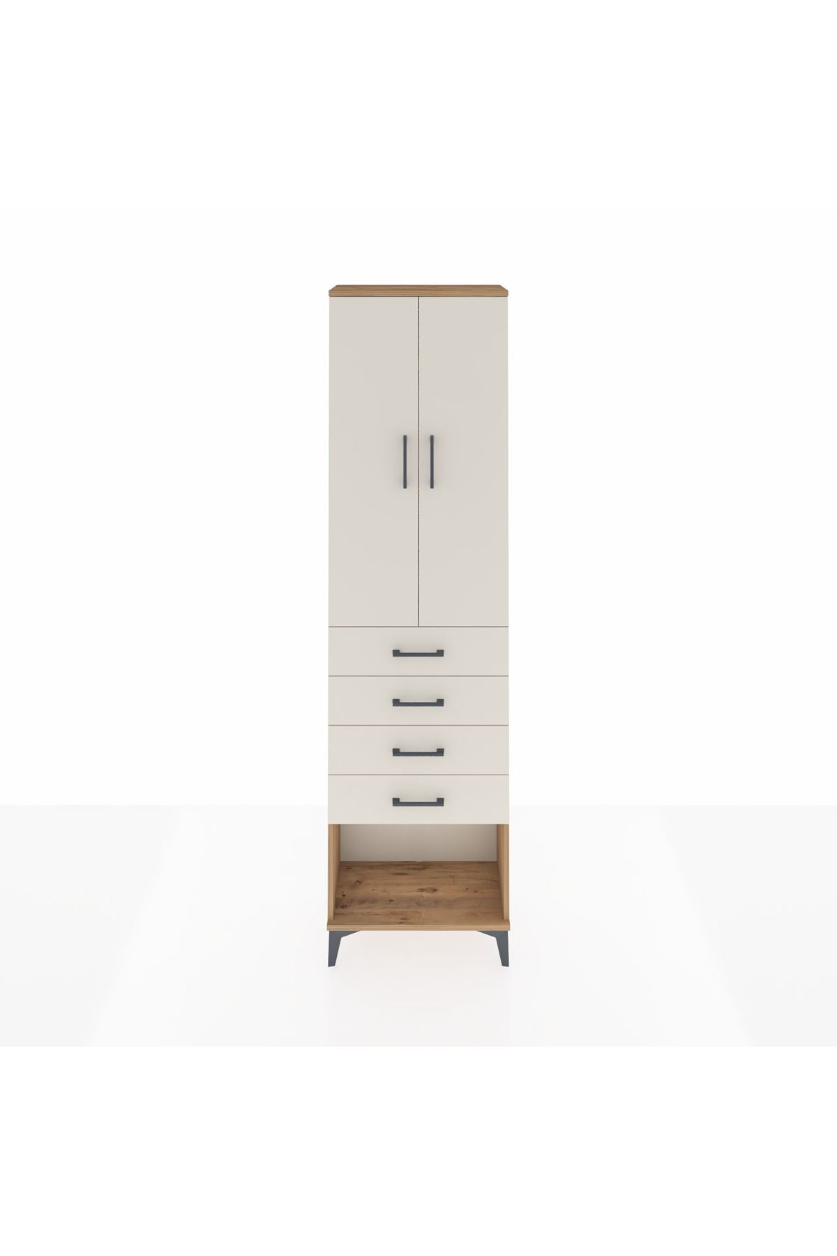 Arges Dolap 3 Raflı 4 Çekmeceli 2 Kapaklı 60x30x221 - S29M161V7A