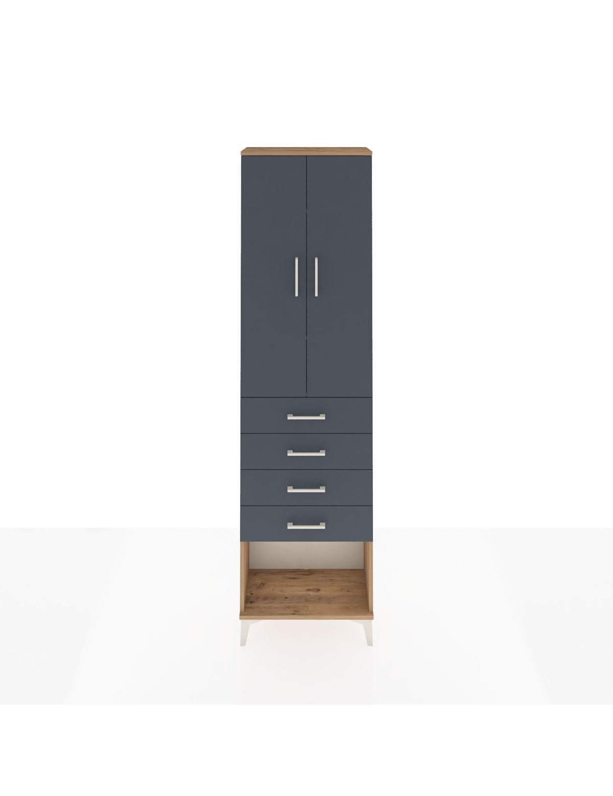 Arges Dolap 3 Raflı 4 Çekmeceli 2 Kapaklı 60x30x221 - S29M161V8A