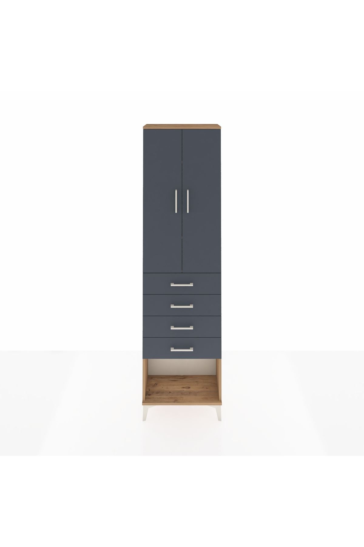 Arges Dolap 3 Raflı 4 Çekmeceli 2 Kapaklı 60x30x221 - S29M161V8A