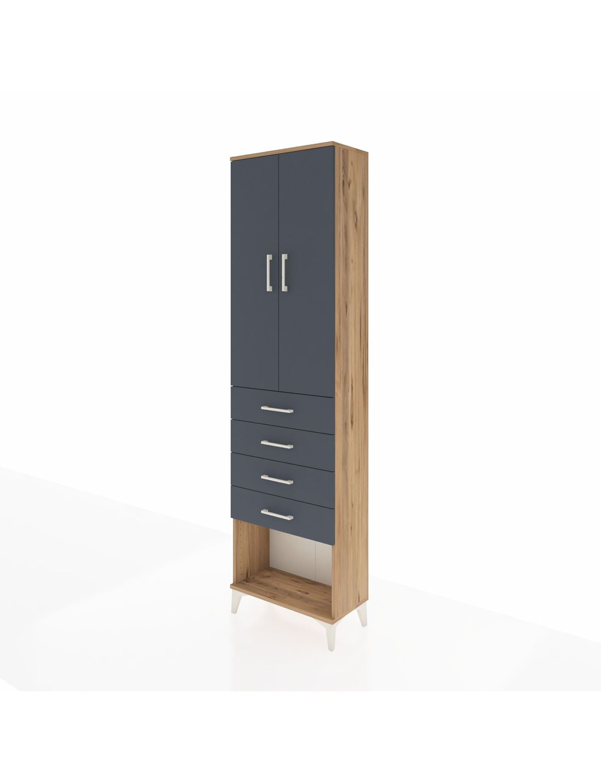 Arges Dolap 3 Raflı 4 Çekmeceli 2 Kapaklı 60x30x221 - S29M161V8A
