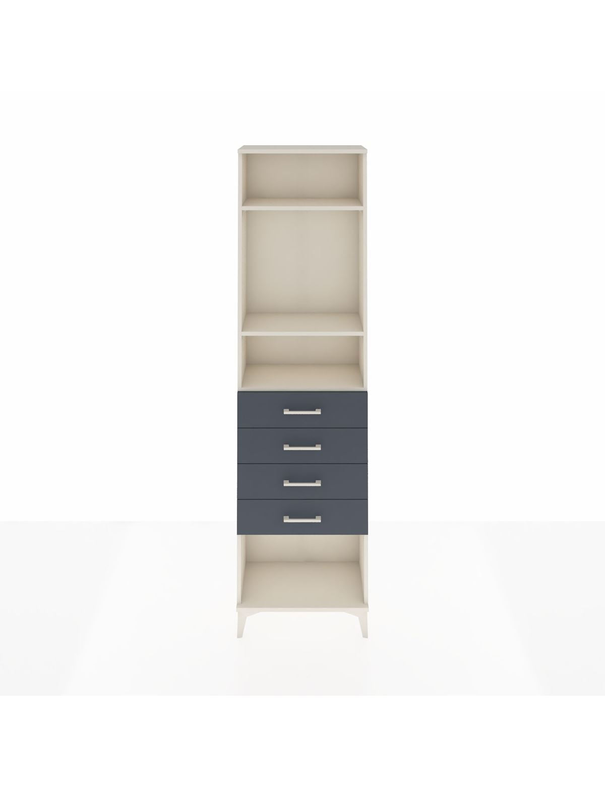 Arges Dolap 3 Raflı 4 Çekmeceli 60x30x221 Aytaşı-Antrasit