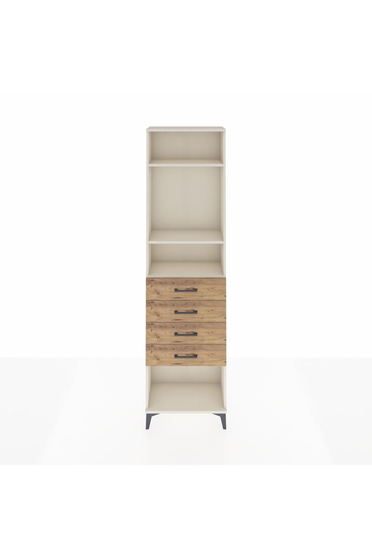 Arges Dolap 3 Raflı 4 Çekmeceli 60x30x221 Aytaşı-Çam