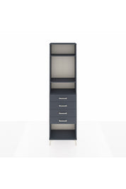 Arges Dolap 3 Raflı 4 Çekmeceli 60x30x221 Antrasit-Antrasit