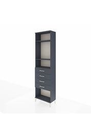 Arges Dolap 3 Raflı 4 Çekmeceli 60x30x221 Antrasit-Antrasit