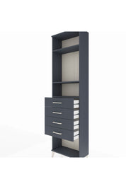 Arges Dolap 3 Raflı 4 Çekmeceli 60x30x221 Antrasit-Antrasit