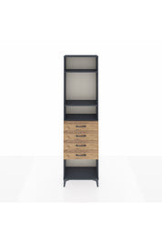 Arges Dolap 3 Raflı 4 Çekmeceli 60x30x221 Antrasit-Çam