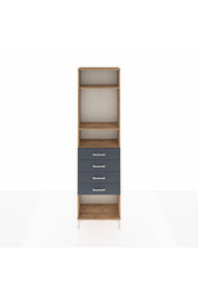 Arges Dolap 3 Raflı 4 Çekmeceli 60x30x221 Çam-Antrasit