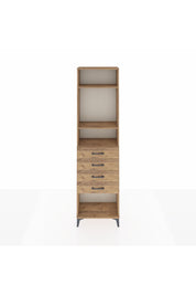 Arges Dolap 3 Raflı 4 Çekmeceli 60x30x221 Çam-Çam