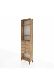 Arges Dolap 3 Raflı 4 Çekmeceli 60x30x221 Çam-Çam