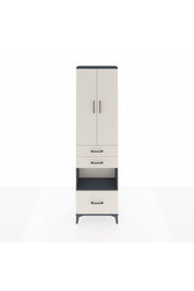 Arges Dolap 3 Raflı 3 Çekmeceli Tek Askılı 60x30x221 Antrasit-Aytaşı