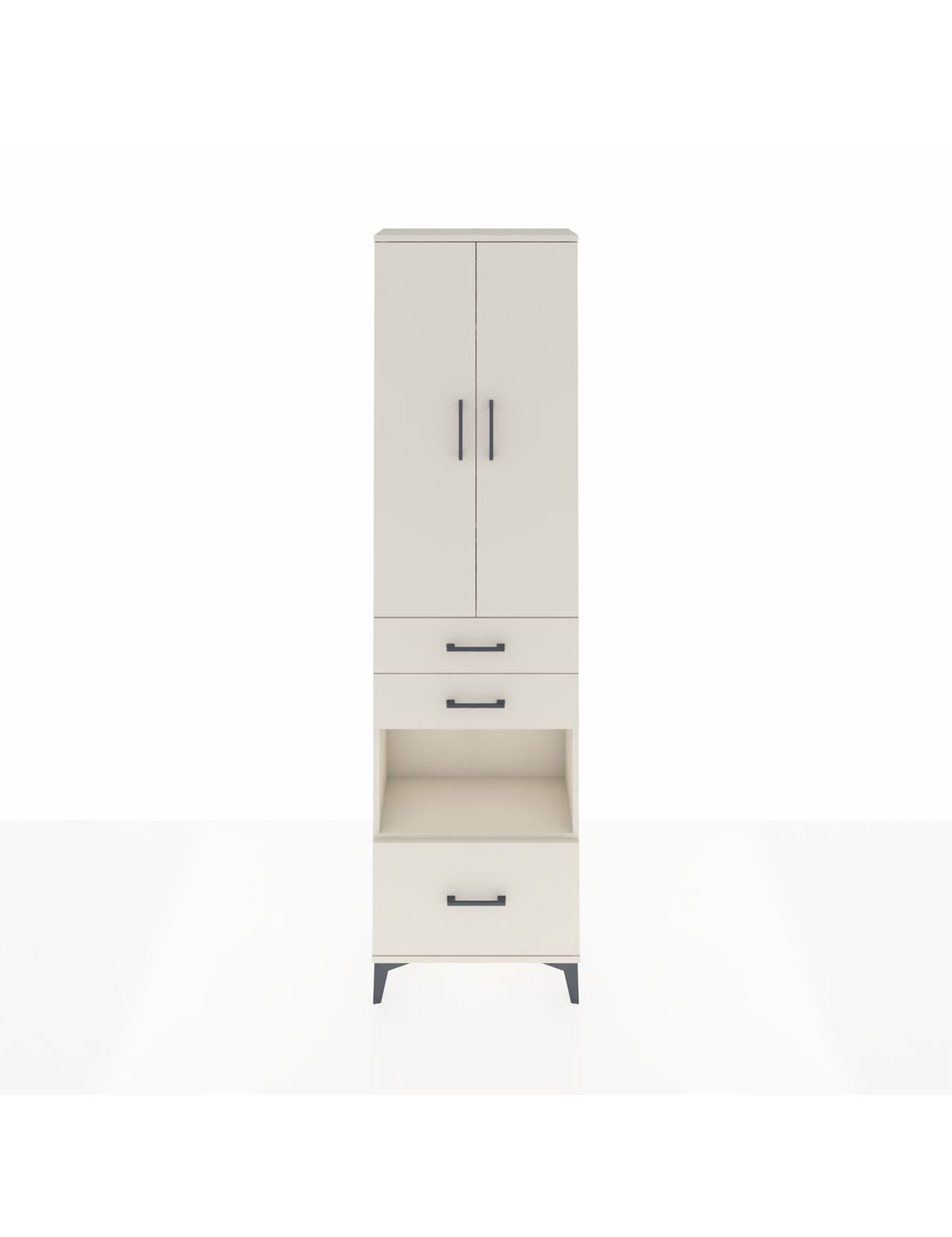 Arges Dolap 4 Raflı 3 Çekmeceli 2 Kapaklı 60x30x221 Aytaşı-Aytaşı