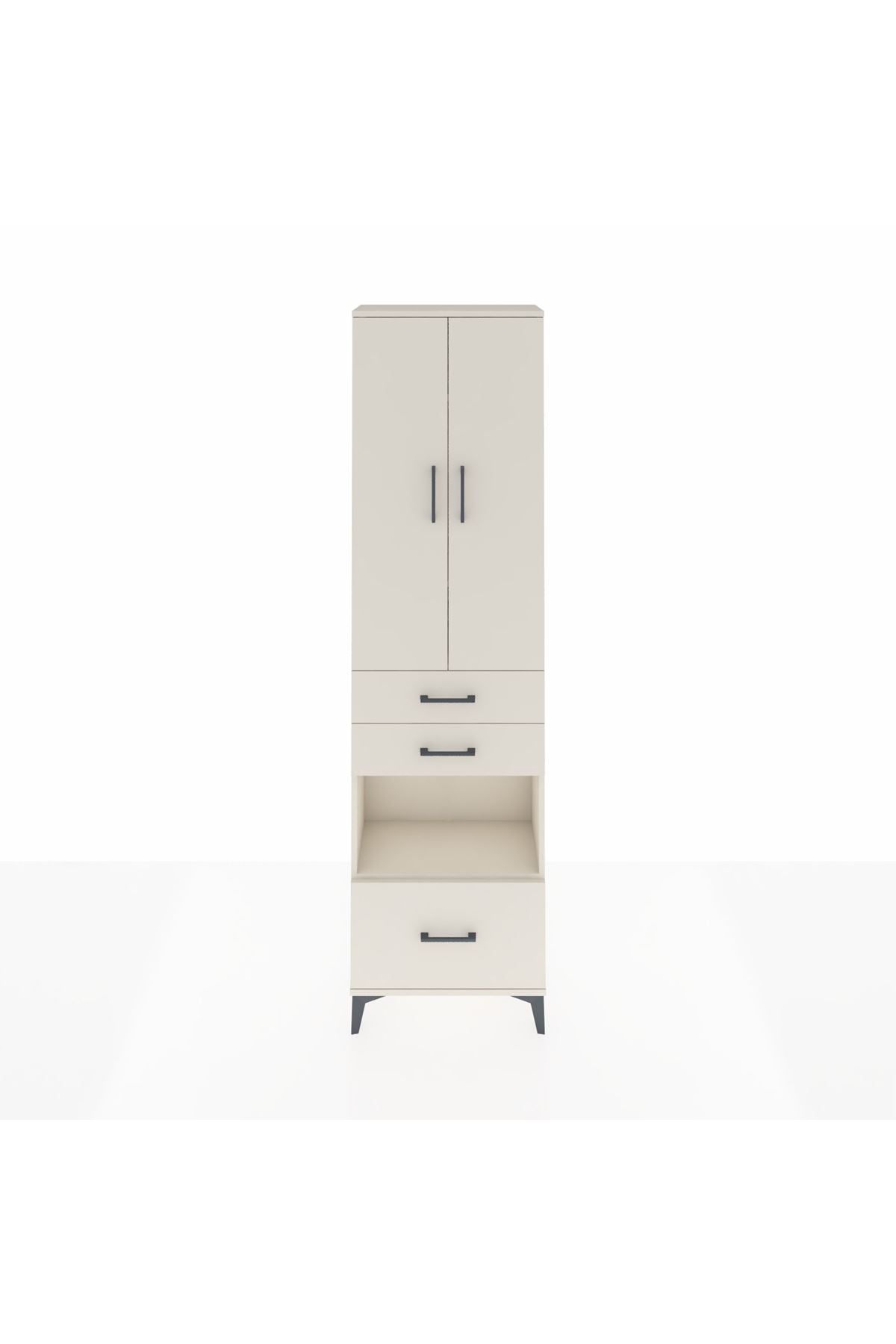 Arges Dolap 4 Raflı 3 Çekmeceli 2 Kapaklı 60x30x221 Aytaşı-Aytaşı