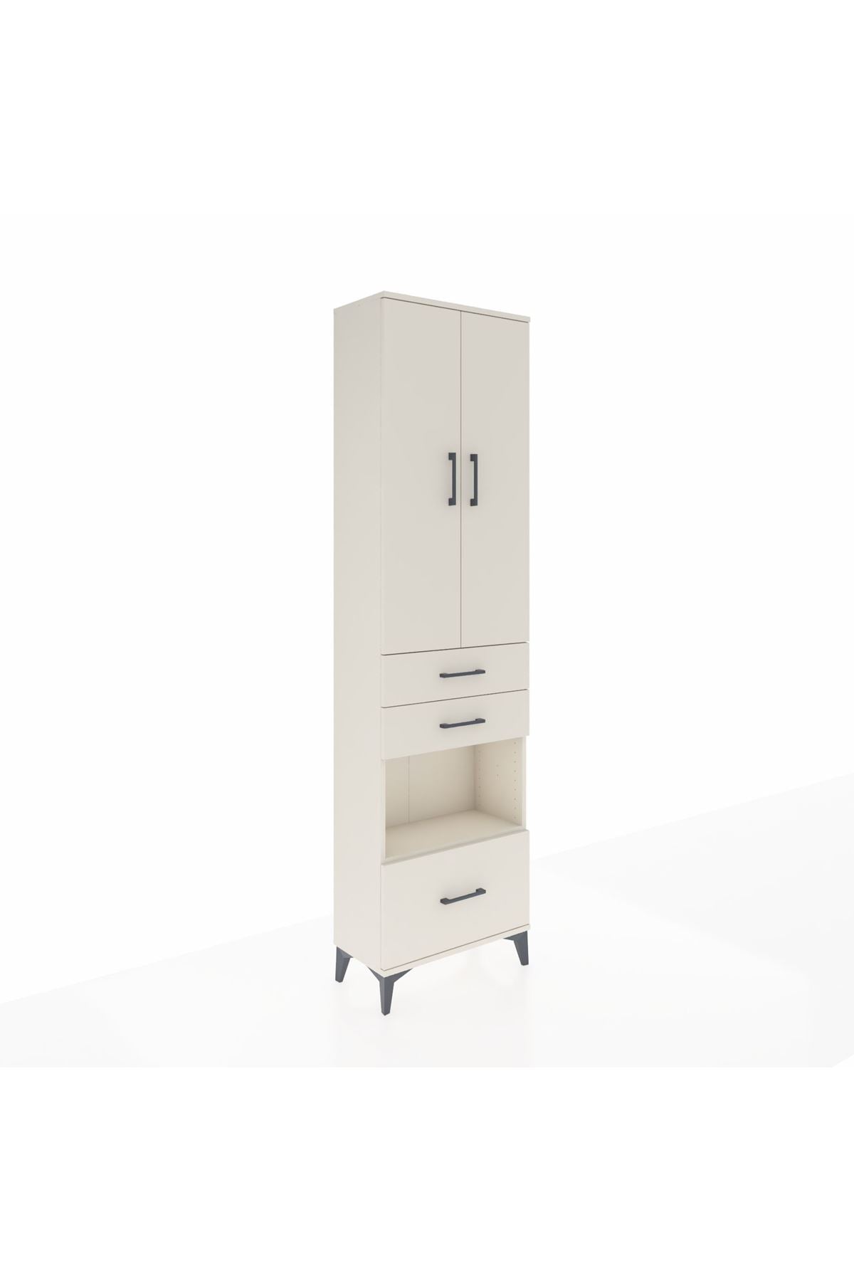 Arges Dolap 4 Raflı 3 Çekmeceli 2 Kapaklı 60x30x221 Aytaşı-Aytaşı