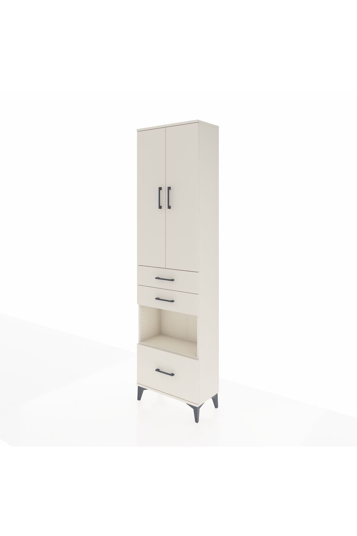 Arges Dolap 4 Raflı 3 Çekmeceli 2 Kapaklı 60x30x221 Aytaşı-Aytaşı