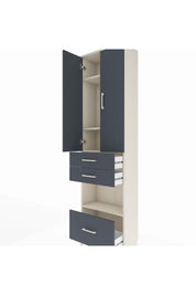 Arges Dolap 4 Raflı 3 Çekmeceli 2 Kapaklı 60x30x221 Aytaşı-Antrasit