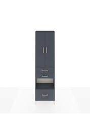 Arges Dolap 4 Raflı 3 Çekmeceli 2 Kapaklı 60x30x221 Antrasit-Antrasit
