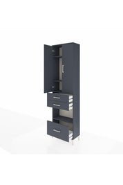 Arges Dolap 4 Raflı 3 Çekmeceli 2 Kapaklı 60x30x221 Antrasit-Antrasit