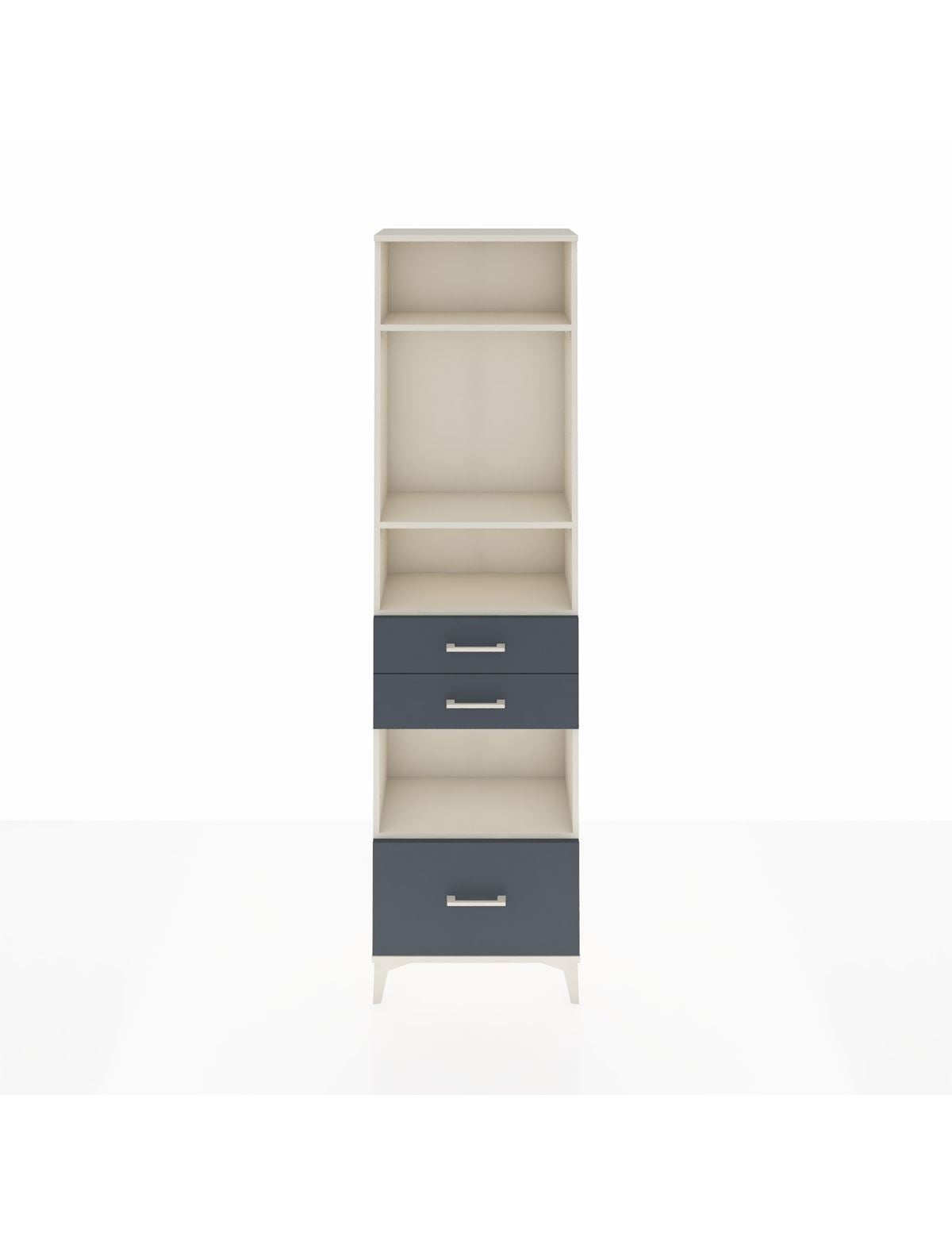 Arges Dolap 4 Raflı 3 Çekmeceli 60x30x221 Aytaşı-Antrasit