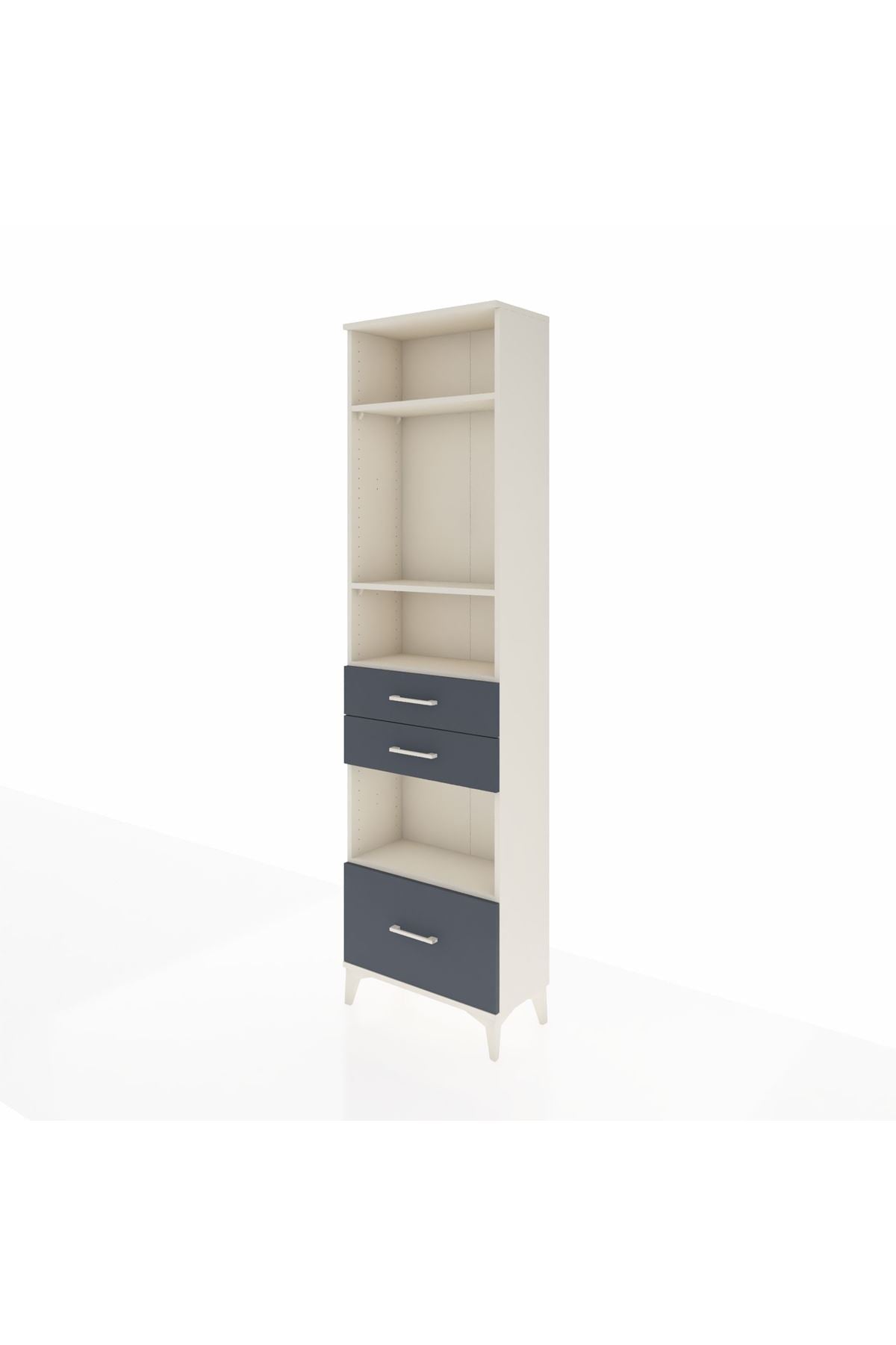 Arges Dolap 4 Raflı 3 Çekmeceli 60x30x221 Aytaşı-Antrasit